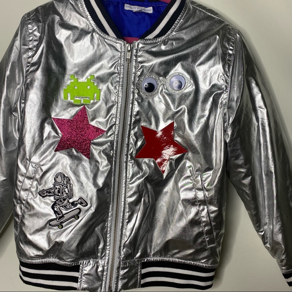 Rockets of Awesome Silver Junior Bomber Jacket 8 - Picture 5 of 9